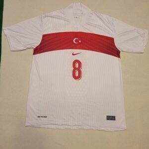 Nike Men's White and Red Football Jersey